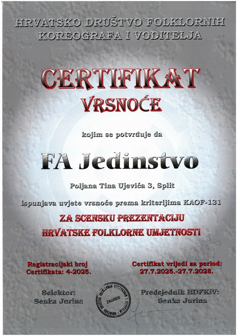 Imamo certifikat!